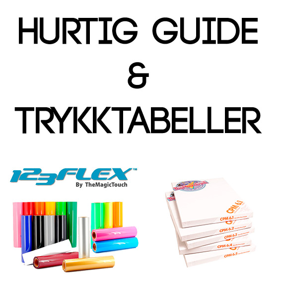 Hurtigguide og Trykktabeller