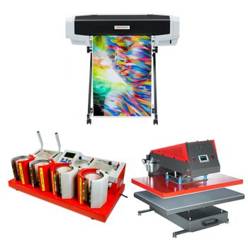 Sawgrass 8 Farger VJ628 komplett med kopper - flasker - fotoplater - skilt - varmepresse (80x100cm) – koppepresse (4 element)