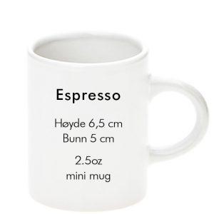 sublimering espresso hvit kopp