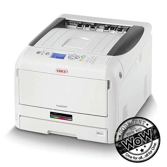 OKI Pro 8432WT Transferprinter med hvit toner