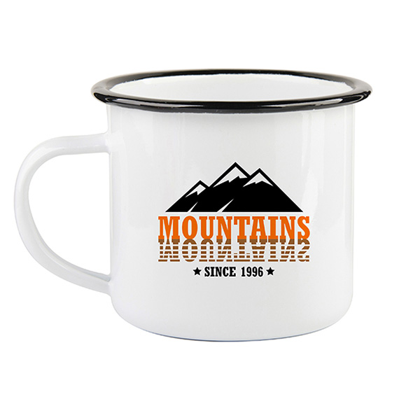 Emaljekopp med sort kant 48 stk - Bilde 8