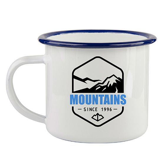 Emaljekopp med blå kant 48stk - Bilde 8