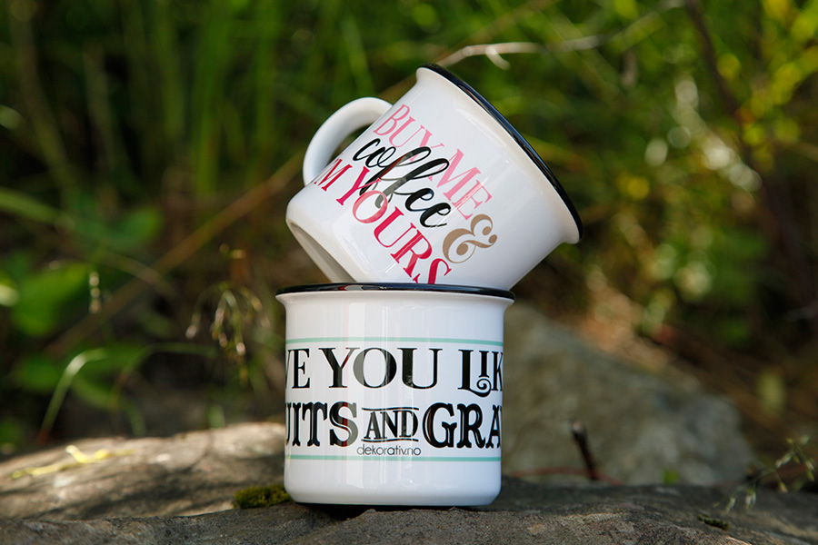 Kopp Retro 8oz m/ sort kant 36stk - Bilde 2