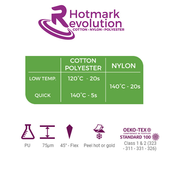 Hotmark Rev Silver 323 Tekstilfolie - Bilde 3