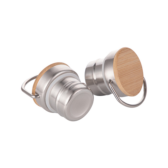 Flaske metall Hvit m/Bambus lokk 500ml 10stk - Bilde 6