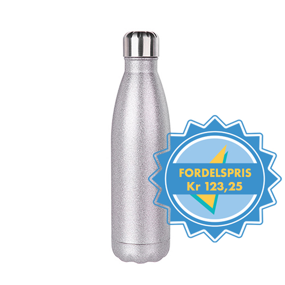 Flaske sølv glitter med fordelspris