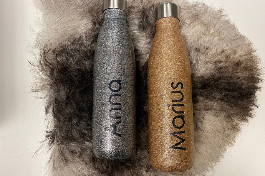 Flaske Metall Gull Glitter sublimering 500ml 10stk - Bilde 2