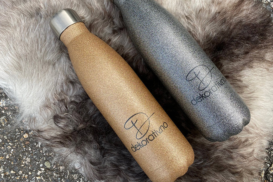 Flaske Metall Gull Glitter sublimering 500ml 10stk - Bilde 5