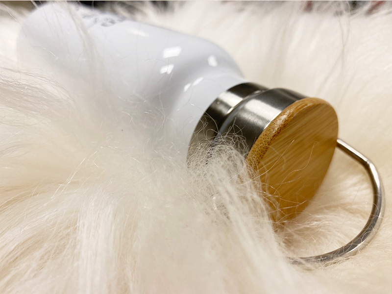 Flaske metall Hvit m/Bambus lokk 500ml 10stk - Bilde 8