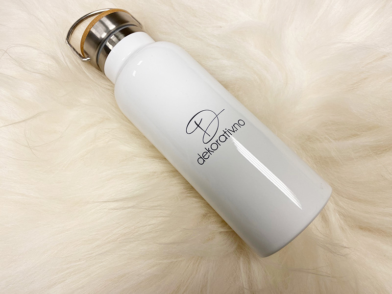 Flaske metall Hvit m/Bambus lokk 500ml 10stk - Bilde 11