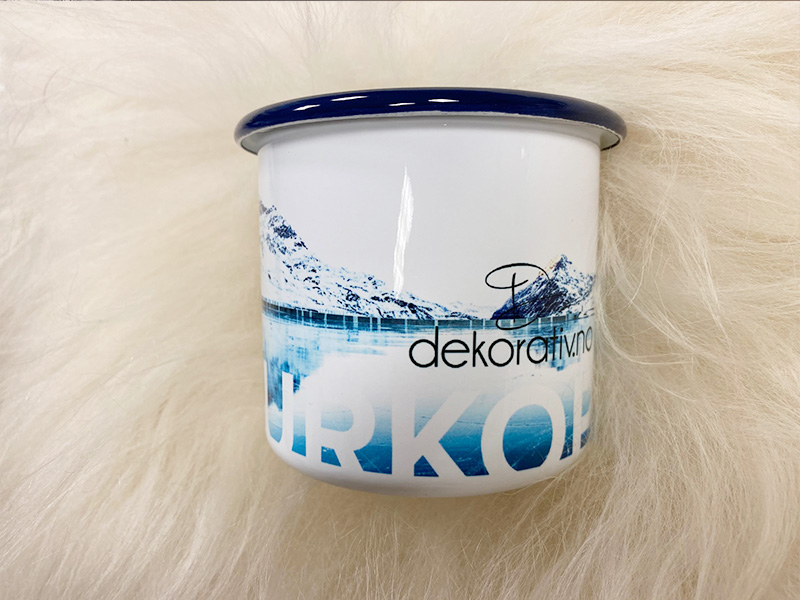 Emaljekopp med blå kant 48stk - Bilde 2