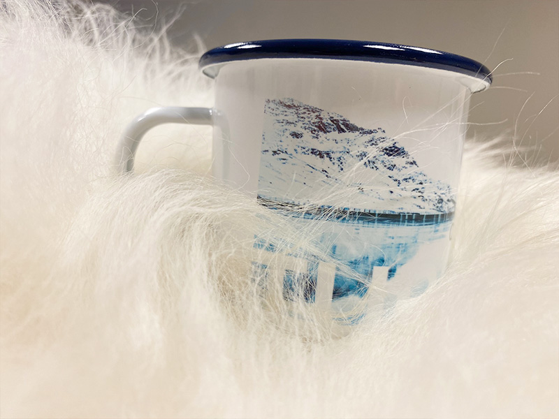 Emaljekopp med blå kant 48stk - Bilde 11