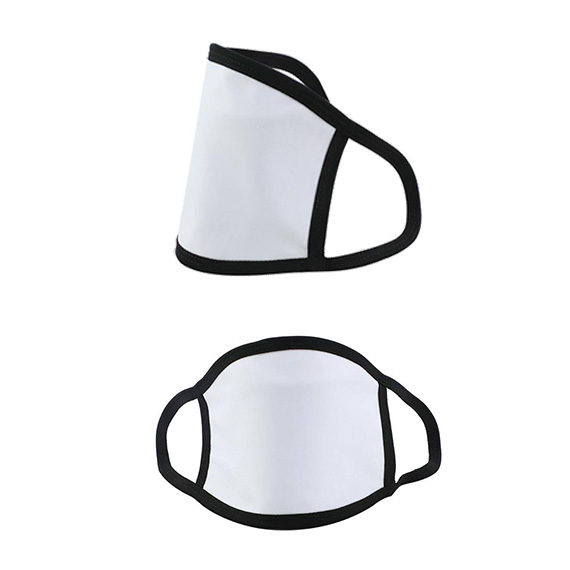 Munnbind til sublimering svart kant – 60pk voksen