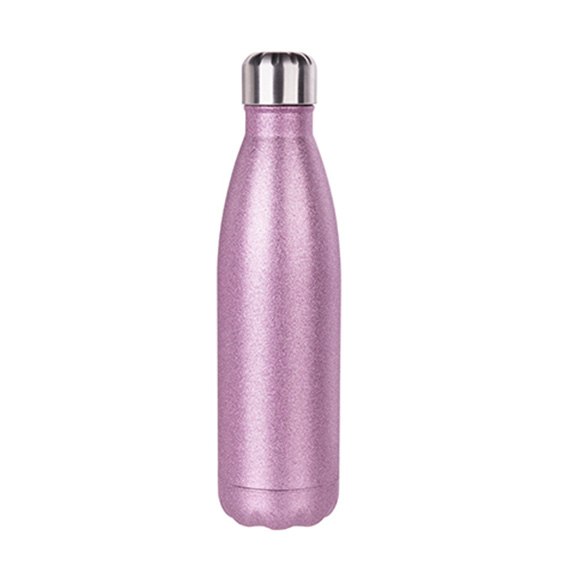 Flaske Metall Rosa Glitter 500ml - 10stk - Bilde 3