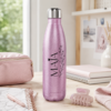 Flaske Metall Rosa Glitter 500ml - 10stk