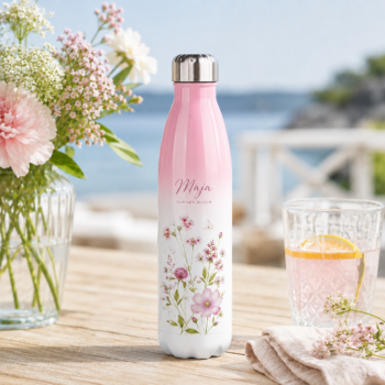 Sublimeringsflasker Rosa/Hvit 500ml - 10stk
