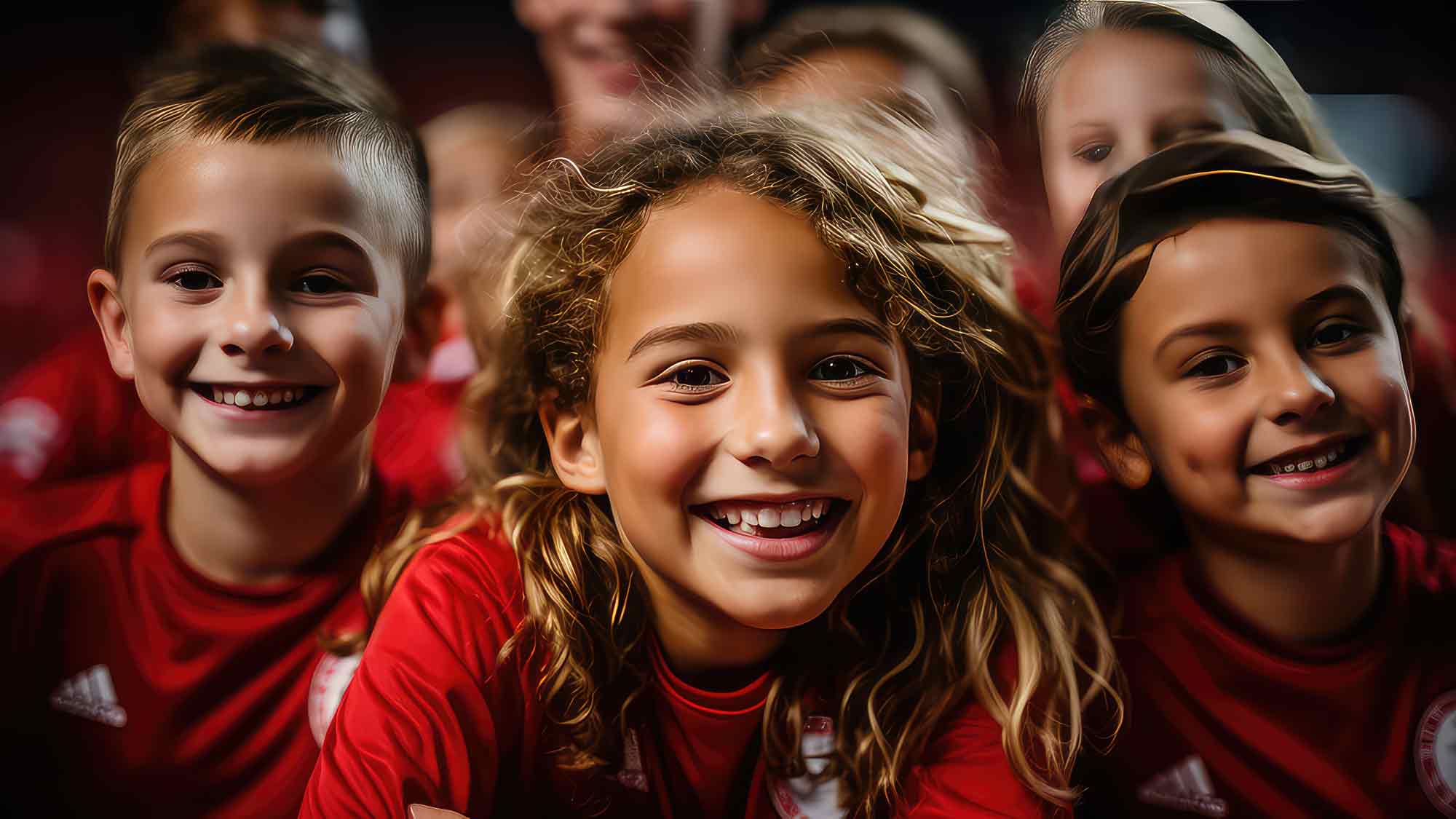 Glade barn i et fotballag