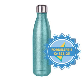 Flaske glitter metall turkis med fordelspris