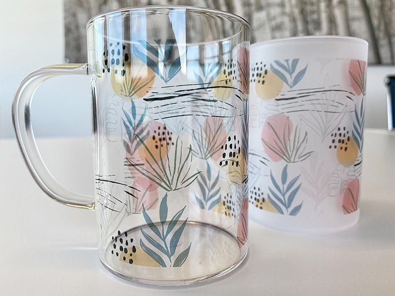 Glass med hank. Oppstartspakker sublimering