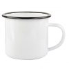 Emaljekopp hvit med svart kant
