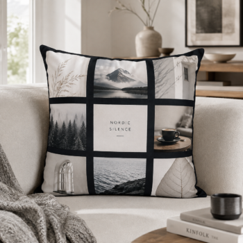 Putetrekk 40X40CM Sort med 9 lyse felt – 10 stk