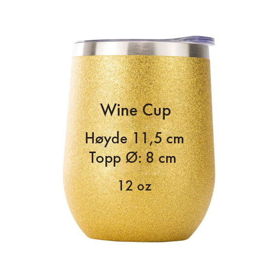 Gull glitter vinbeger med mål