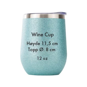 Turkis glitter vinbeger med mål