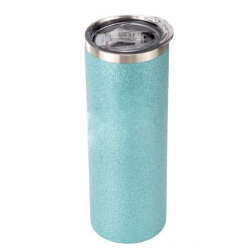 Kopp Smal Glitter turkis med lokk 10stk