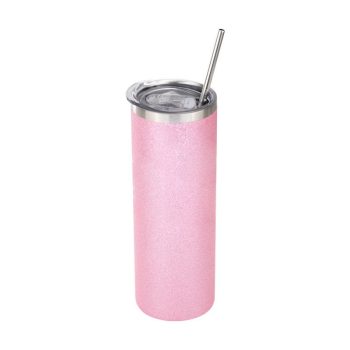 Alternative view of Kopp Smal Glitter rosa med lokk 10stk