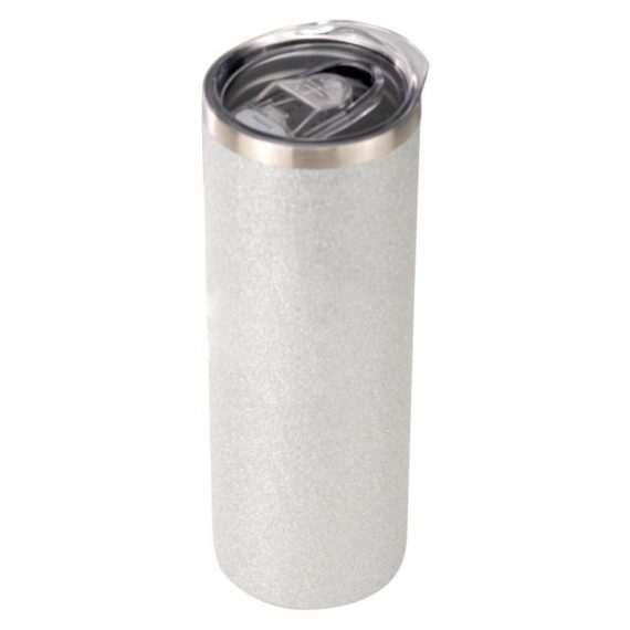 Kopp Smal Glitter sølv med lokk 10stk