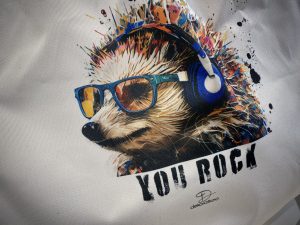 Handlenett med sorte stropper - med bruk av varmepresse