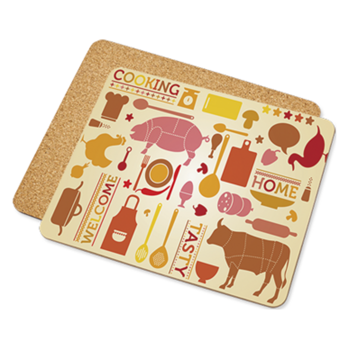 UniSub Kjeleunderlag m/kork 195x235mm 10pk Gloss - Bilde 2