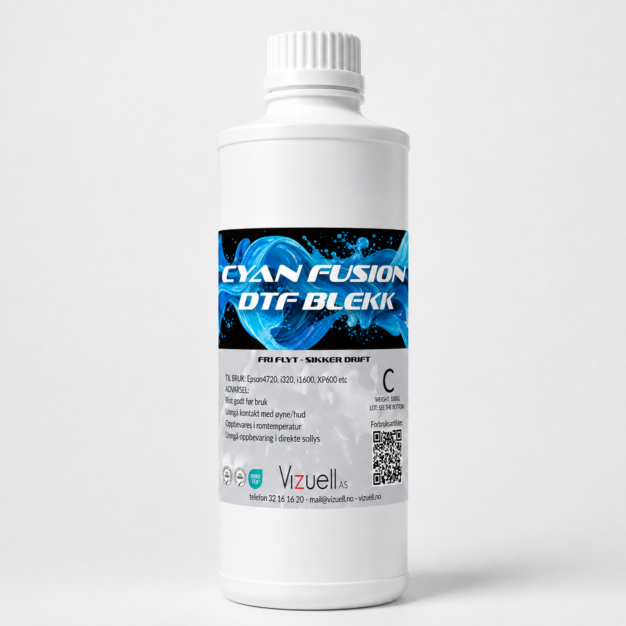 Fusion DTF blekk (WCMYB) 1 kg - Bilde 3
