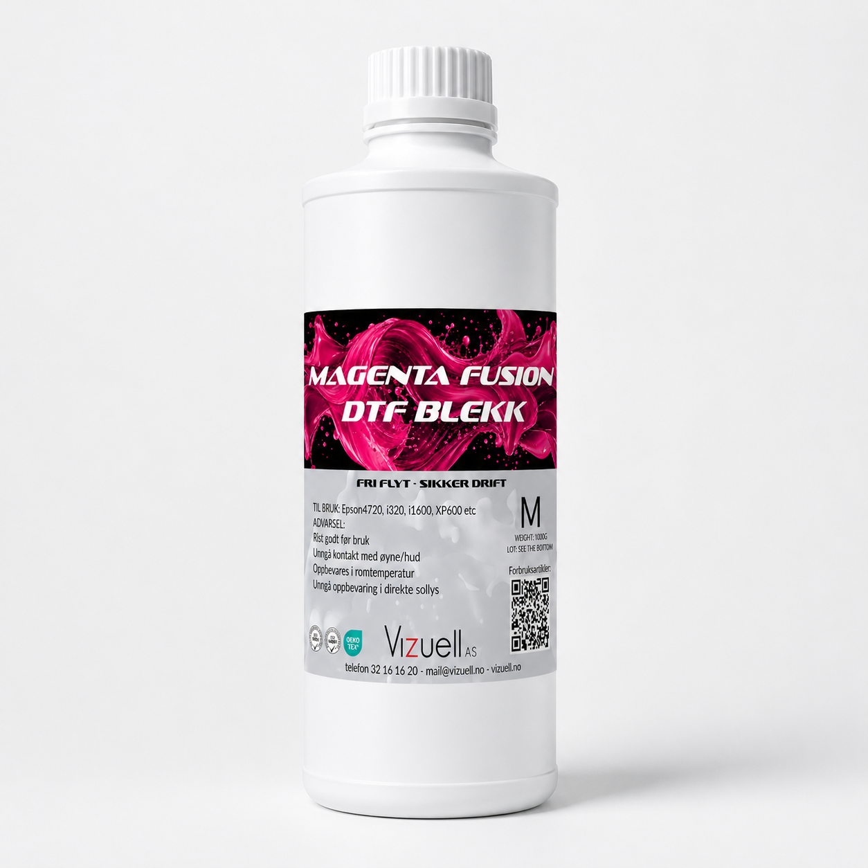 Fusion DTF blekk (WCMYB) 1 kg - Bilde 4